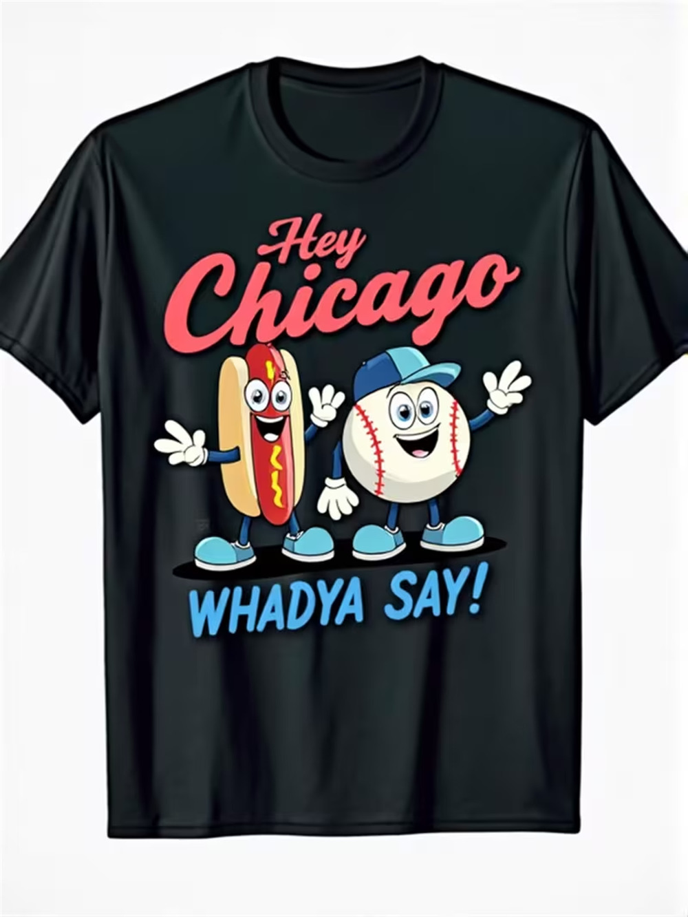 Chicago T Shirt 2X Retro MLB Black 2XL Men's Tee New Unisex Cotton Crew New